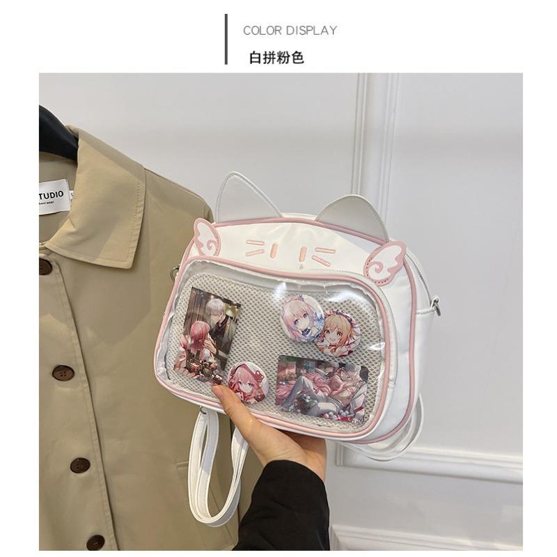 YK Millennial Babes Schmerztasche Student Pendler Niedliche Mechanische Katze Neue Große Kapazität College Umhängetasche