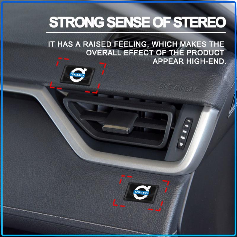 2/10Pcs Carbon Fiber Steering Wheel Car Logo Emblem 3D Stickers For Volvo 240 C70 S40 S50 S60 S70 S80 S90 V40 V50 V60 V90 XC40 XC60 XC90 Vnl Truck
