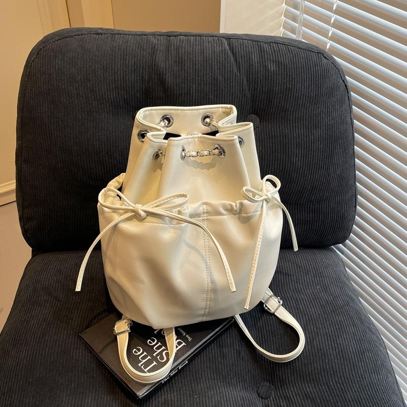 Premium Sense Niche Backpack Women's Large-capacity New Fashion Chain Bucket Bag Casual Small Backpack