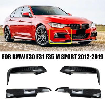 Convient aux accessoires BMW Série 3 F30 F31 F35 M Sport 320i 325i 328i 335i 2012-2019 Garniture de couvercle de phare antibrouillard avant Canards Splitter Bo