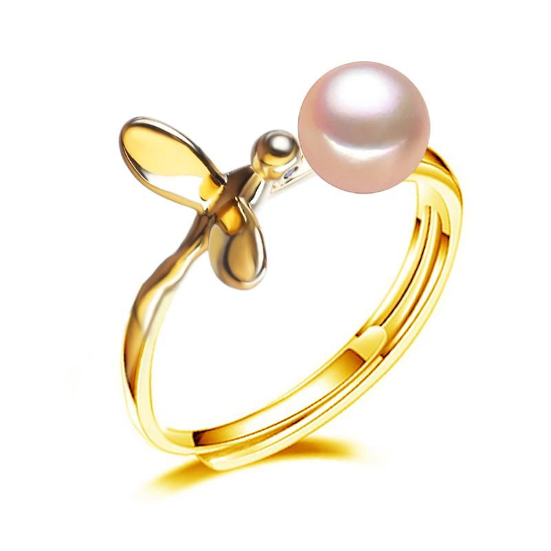 

LSOOYH модное регулируемое кольцо с пресноводным жемчугом для женщин золотого цвета кольцо с птицей ювелирные изделия gold