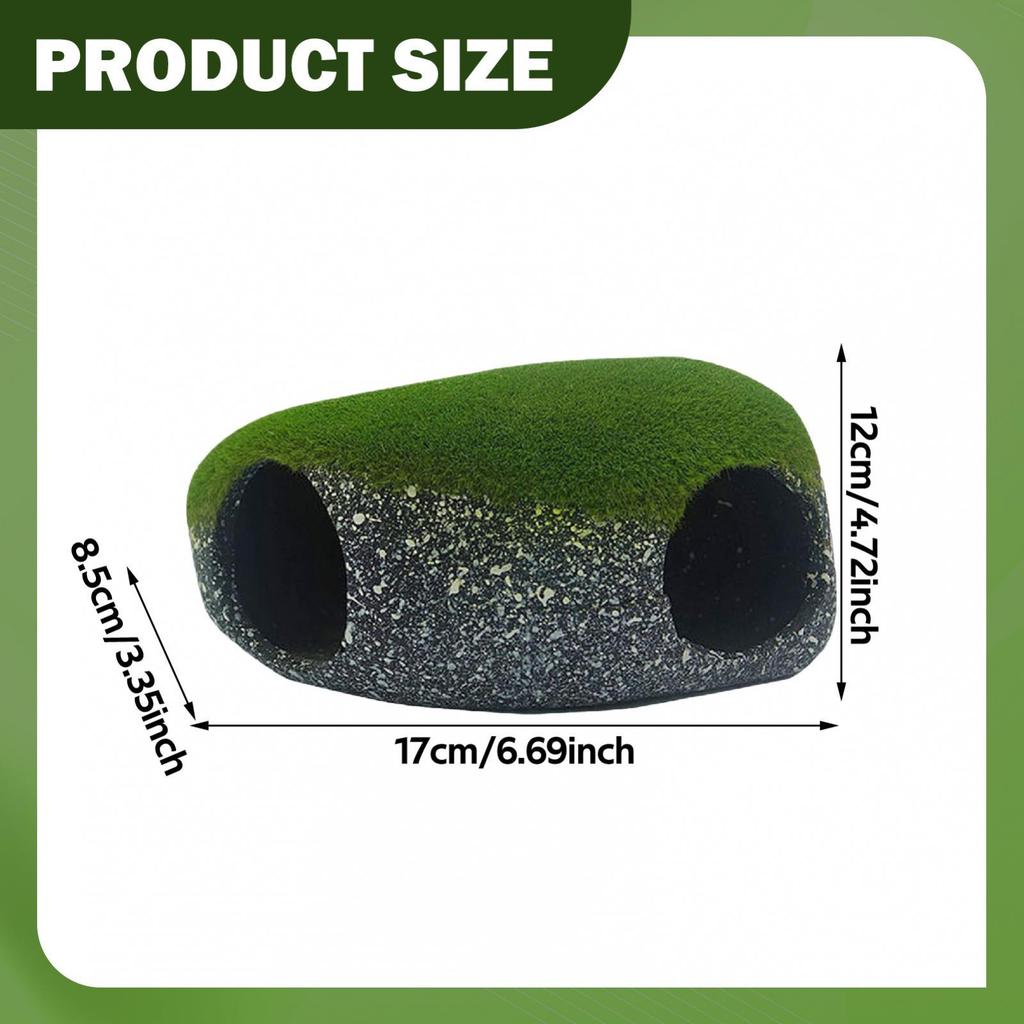 Aquarium Hideaway Cave Artificial Moss Resin Betta House Fish Tank Decoration Breeding Shelter for Mini Aquarium and Small Fish