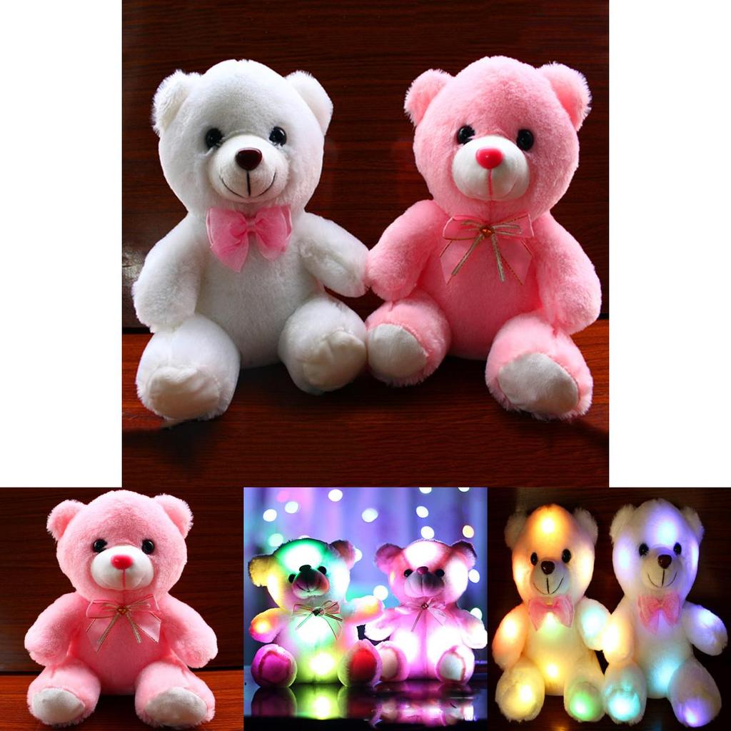 Soft And Cuddly Led Flash Teddy Bear Plush Toy For Girls With Colorful Lights
