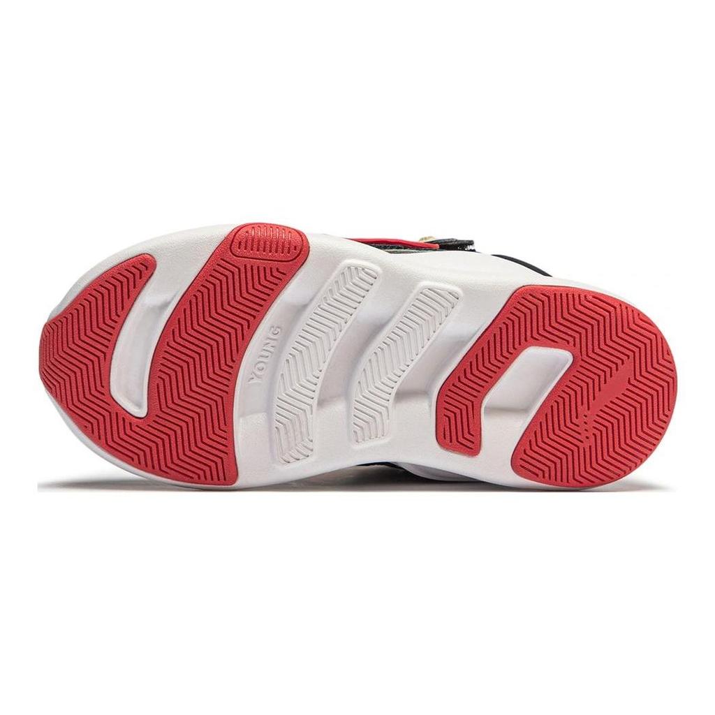 Li Ning Kids Sports Comfortable Non-Slip Wear-Resistant Casual Shoes Kids Casual Shoes Black Red YKNT150-9
