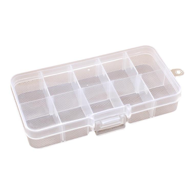 10-Grid Detachable Multi-color Plastic Storage Box for Fishing Gear, Jewelry, Beading, and Electronic Components