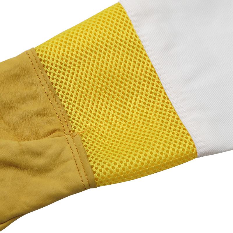 Beekeeping Gloves Yellow Short Mesh Protective Sleeves Breathable leather and Cloth Anti Bee Apiculture Beekeeping Gloves