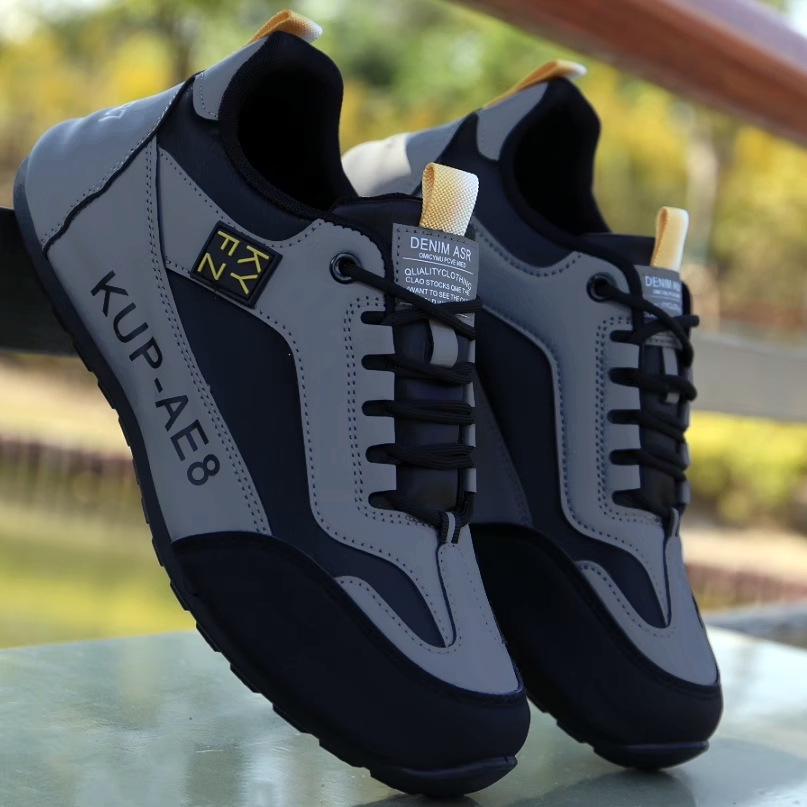 Brand 2025 Men's Waterproof Leather Sneakers - Versatile Casual Travel Shoes for Spring and Autumn