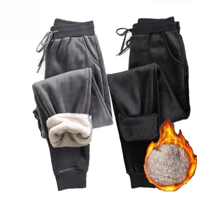 Женские кашемировые узкие брюки женские повседневные теплые шаровары с флисовой — фото 3