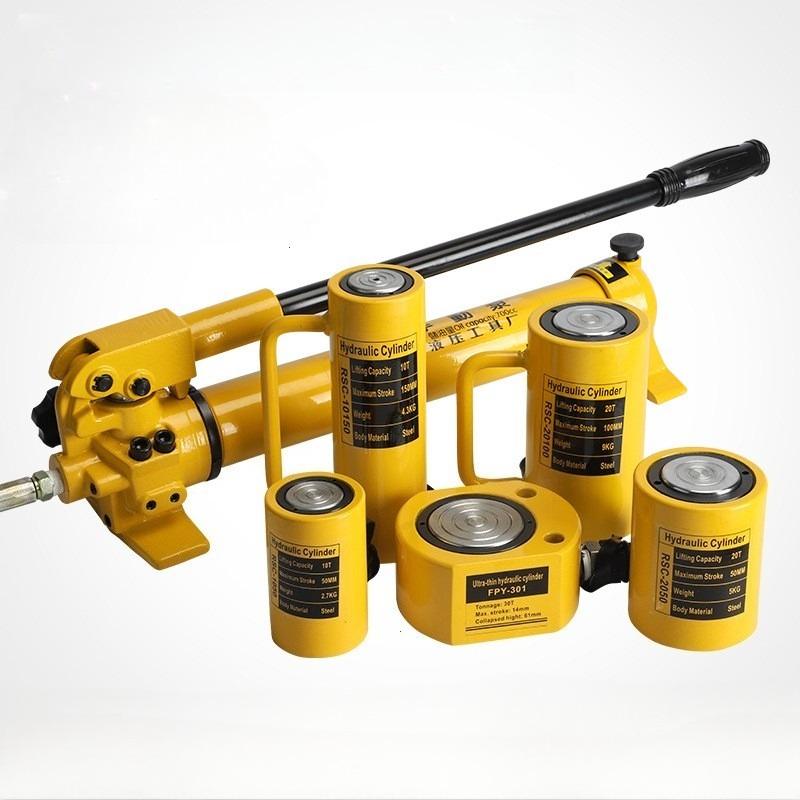 5T Ultra-thin Portable Hydraulic Lifting Jack Hydrocylinder Split Hydraulic Booster Stroke Manual Vertical RV Accessories