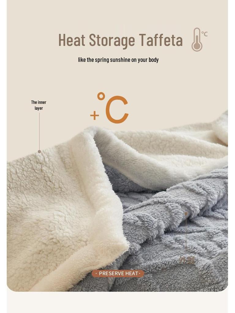Autumn & Winter Taff Velvet Coral Fleece Blanket for Sofa or Office
