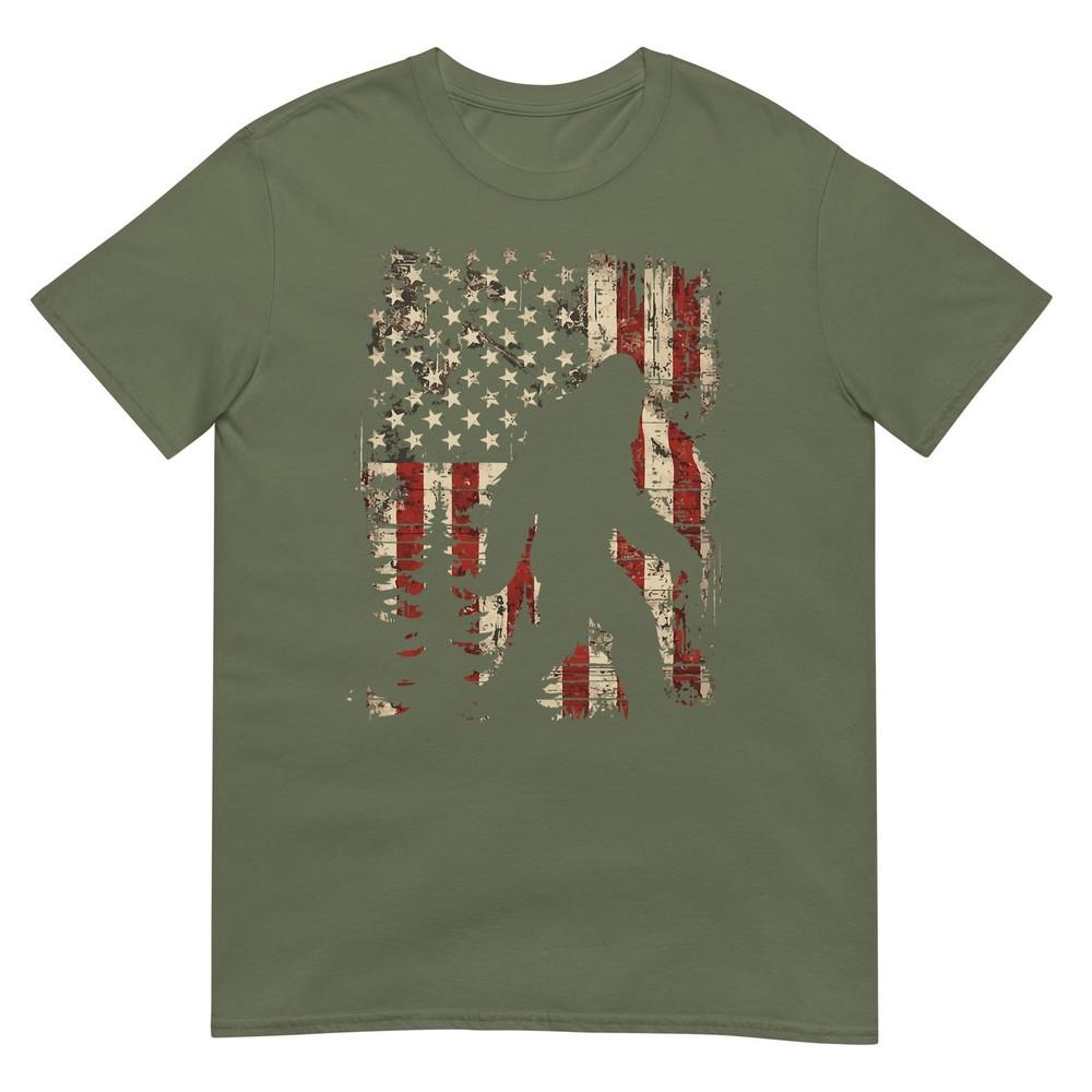 Bigfoot Sasquatch America Flag Patriotic Unisex Unisex Kids Tshirt