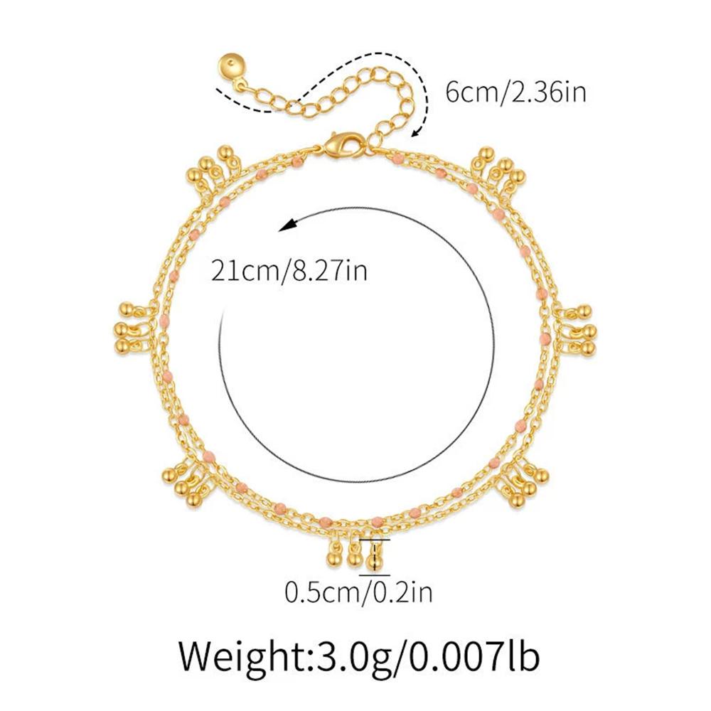 Bohemian Double-layer Design Simple Seaside Vacation Outfit Women's Style Ankle Chain Charming Jewelry