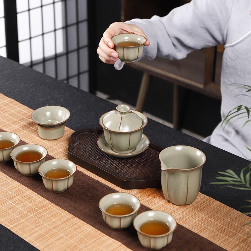 Zhishi High-Grade Ru Ware Kung Fu Tea Set