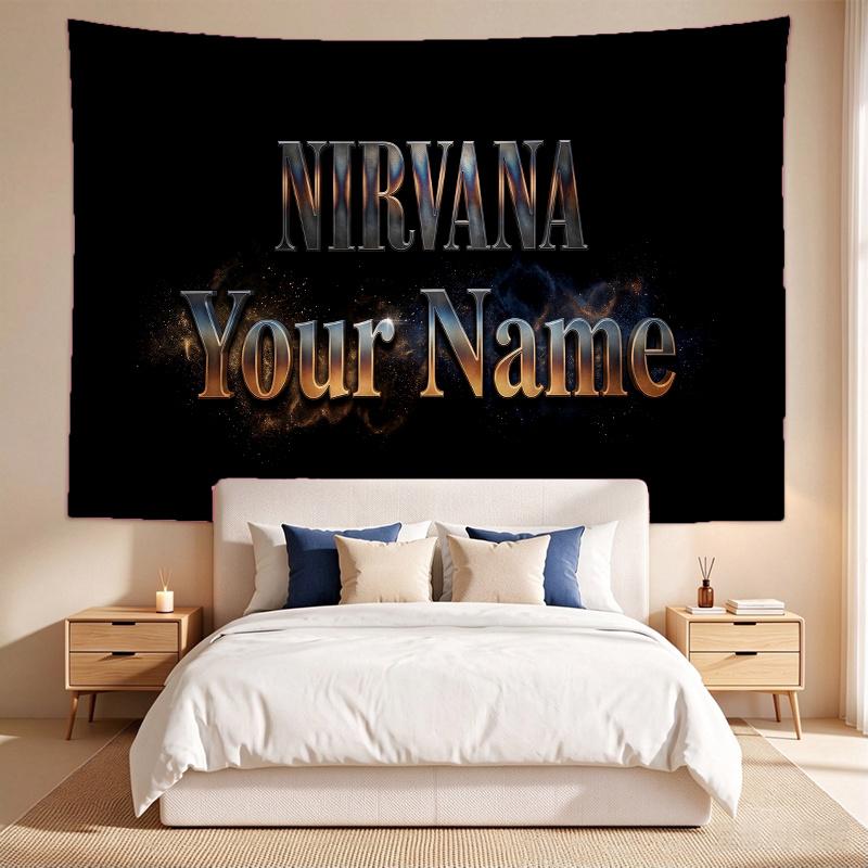 Nirvana (1) Individualaus vardo gobelenas Sieninis gobelenas Sienos meno dekoras Miegamajam Svetainei