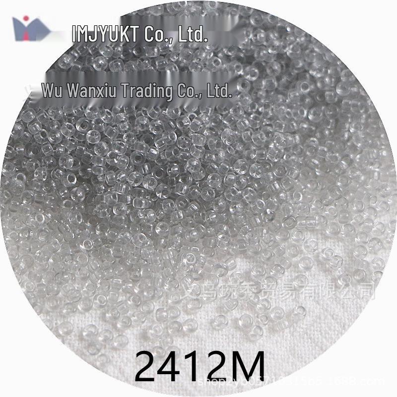 1.5mm Transparent Miyuki Glass Seed Beads for DIY Hairpins, Embroidery, and Bracelet Crafting.