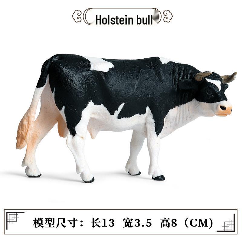 Children's Cognitive Animal Model Toy: Yellow Cow, Buffalo, Rhinoceros, Zebu, Bison, Bull Figurine.