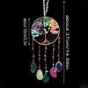 Natürlicher 7-Chakra Lebensbaum Edelstein Heilung Rohe Kristallsteine Wand Fenster Auto Hängendes Ornament für Yoga