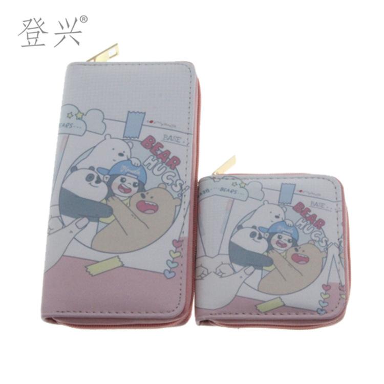 New bear snacks cartoon PU long wallet, student clutch bag Yiwu