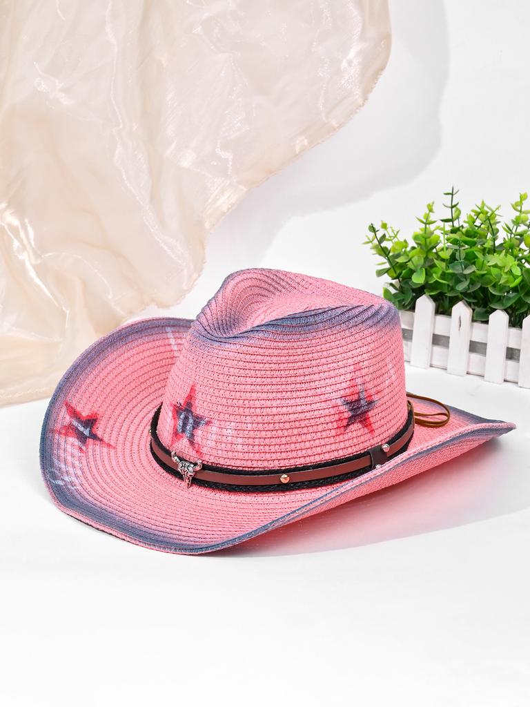 New Western Cowboy Straw Hat Retro Straw Hat Fashion Jazz Hat Top Hat