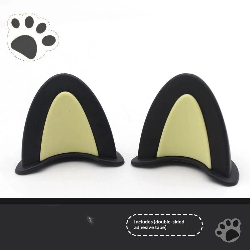 Soft ABS Bear Ear Helmet Decorations 1 Pair Adorable Appearance Easy to Install for Outdoor Riding Sports Helmets