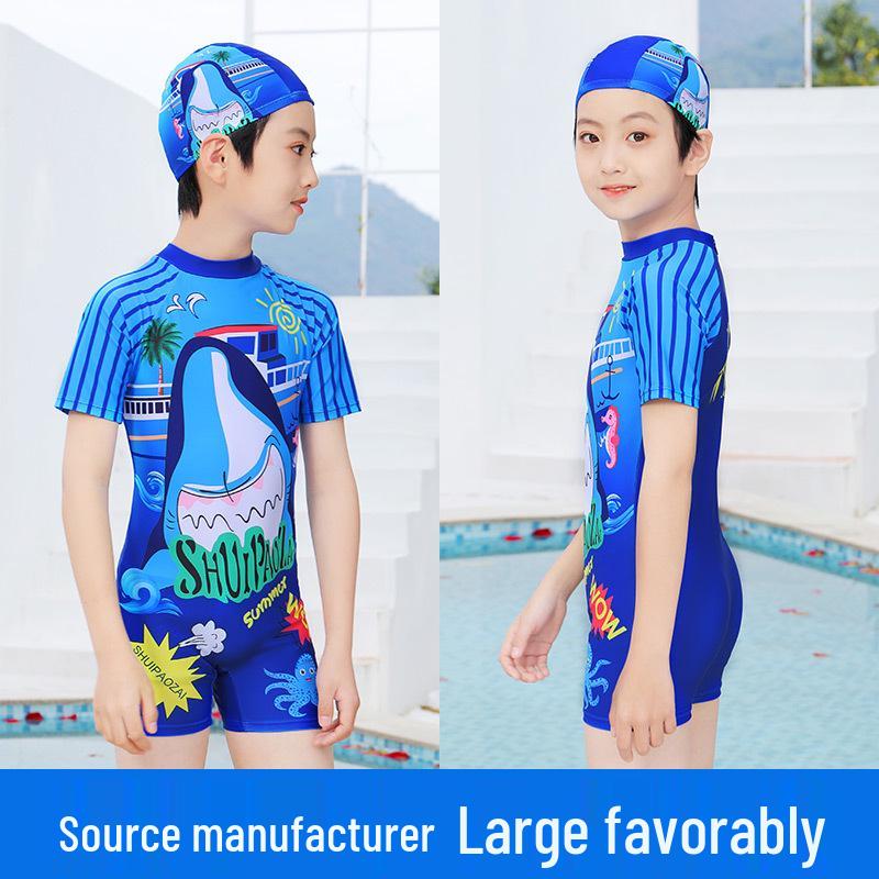 Korean Style Customizable Children s Sun Protection One-Piece Swimsuit for Boys and Toddlers 150