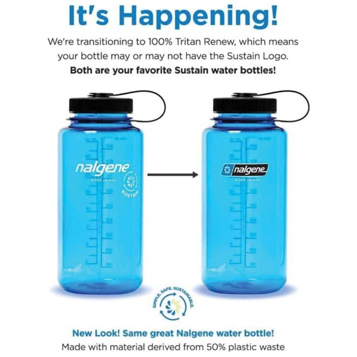 Nalgene Wide Mouth Tritan Renew Odyssey Gray 91656 1.0L
