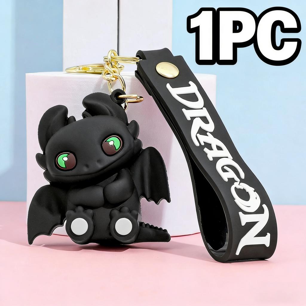 New How to Train Dragon Toothless Keychain Night Fury PVC Figurine Zinc Alloy Key Ring Backpack Charm Pendant Decor Accessory