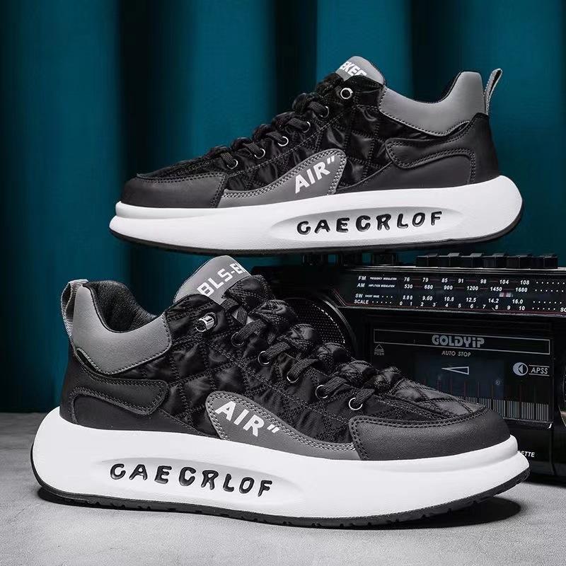 Men's shoes autumn new men's platform sports running casual height increase dad trendy shoes little white board shoes