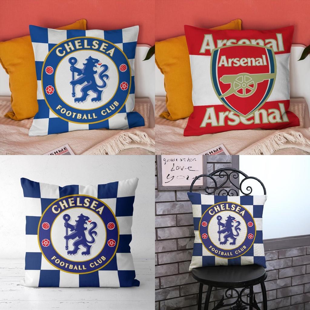 Football Cup Flag Club Linen Cushion Cover For Living Room Sofa Decor