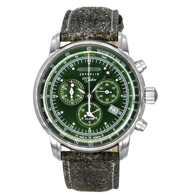 100 Jahre Chronograph Leather Strap Green Dial Quartz Z86804 Men's Watch