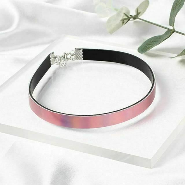 Day Collar Holographic Choker Submissive Pu Leather Necklace Collars & Leashes