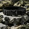 Adjustable Military Tactical Belt for Men, Wear Resistant Nylon Webbing Belt with Double Lock Safety Buckle, Outdoor Camping Hun