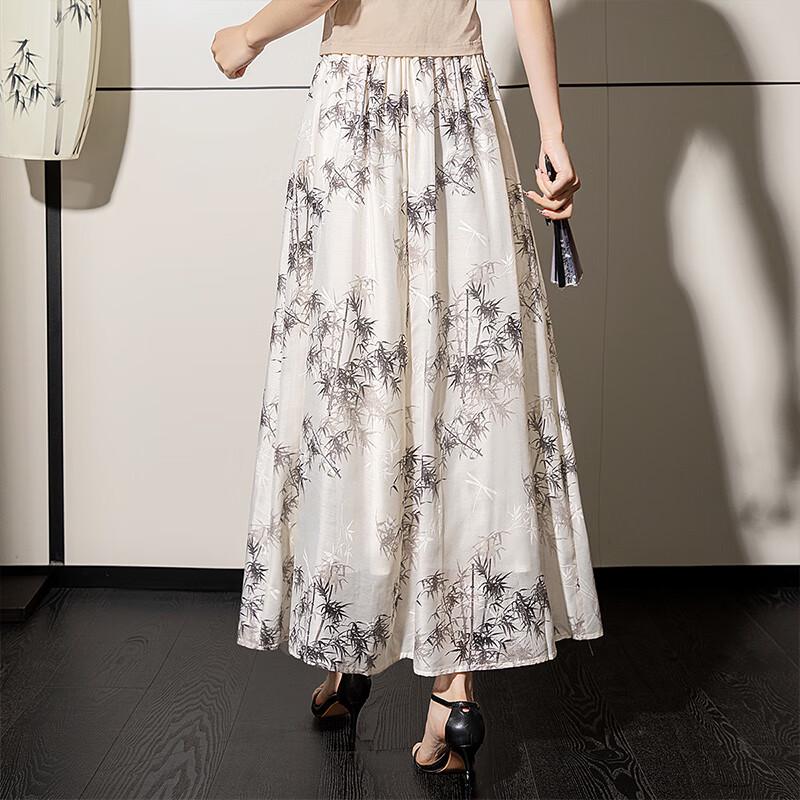 Sibaishe Elegant Floral Print Midi Skirt