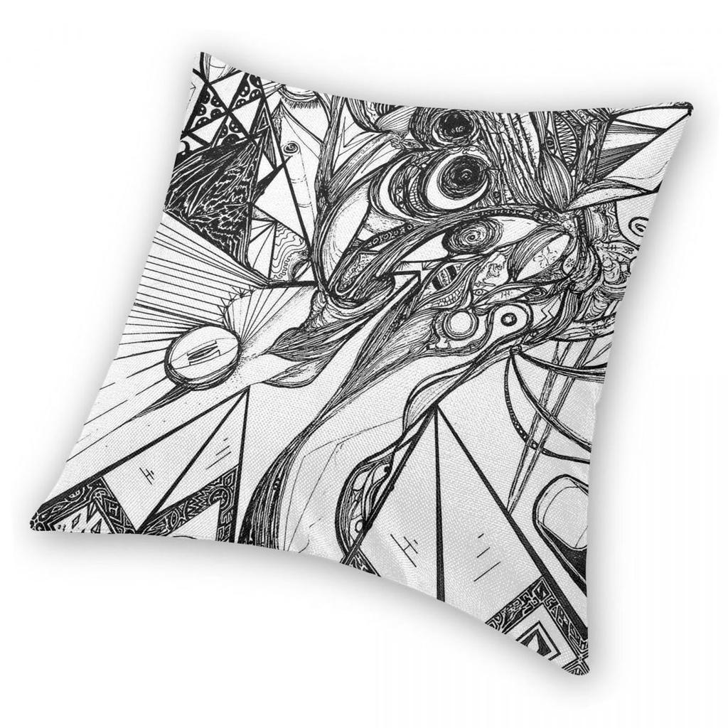 Pyramids Dark Figures Eyes Teeth Square Pillowcase Polyester Linen Velvet Creative Zip Decor Pillow Case Bed Cushion Cover 18"