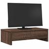 Dual Monitor Stand with Drawers Brown Oak Effect 50 X 27 X 15 Cm