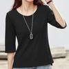 Navava Women S baSic Daily Plain Round Neck 5 ShorT Sleeve T ShirT nT3311