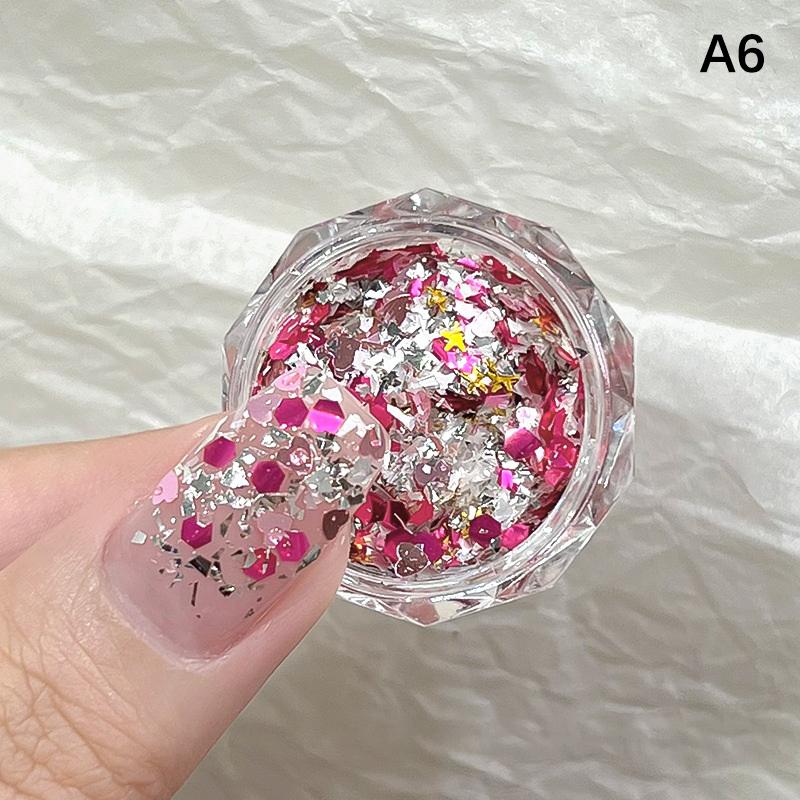 Nail Art Glitter Sequins Mixed Heart Star Shaped Nail Sequins Paillette Nail Art Decoration Nail Art 3D Decals Accessories