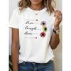 Women's Live Laugh Love T-Shirt - Short Sleeve Crew Neck Blouse-Compatible Top with Suitable for Body Types, Spring Summer Casual Wear