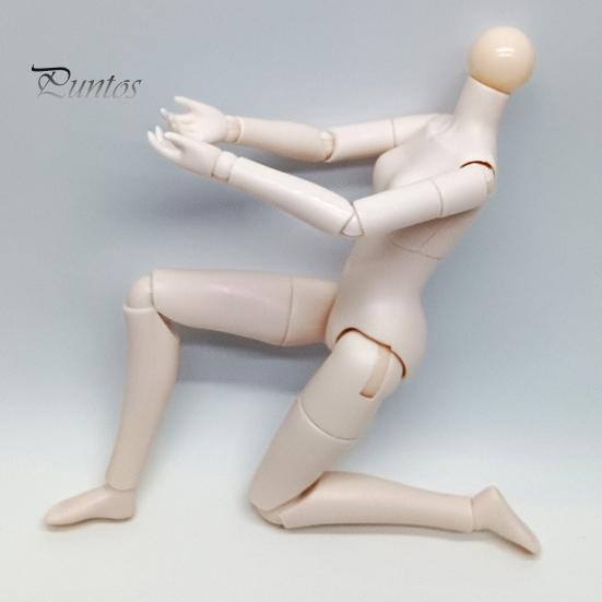 Highly Articulated Doll Body 1/6 Scale with 3 Neck Adapters, 9.8-Inch Blank Action Figure PVC Flexible Joint, Miniature Female for Custom