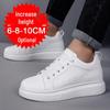 Tênis Branco Masculino com Solado Grosso e Aumento Invisível de 10cm de Altura - Tamanhos Grandes Disponíveis