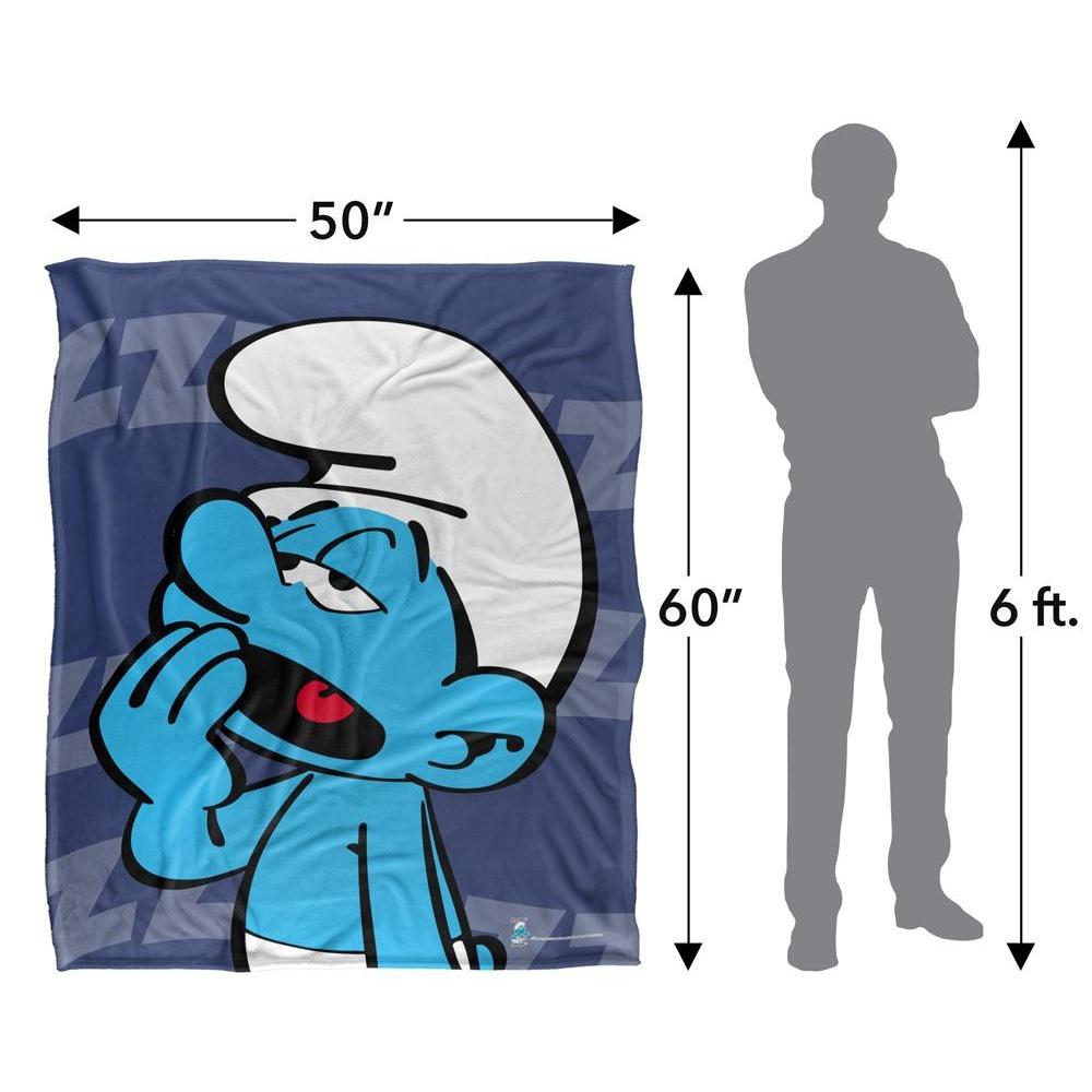 The Smurfs Silky Lazy Smurf Supersoft Blanket