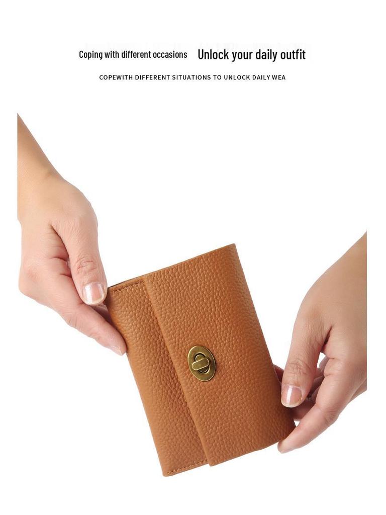 2024 Koreanischer Stil Echtes Leder Multifunktionale Geldbörse: Kompaktes Retro Kartenetui & Münzfach