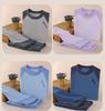 Children's Thermal Underwear Set: Boys' Spliced Pajamas & Girls' Antibacterial Autumn Wear