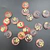 100Pcs Cartoon Kitty Print Wood Buttons DIY Sewing Shirt Scrapbook Bags Decor