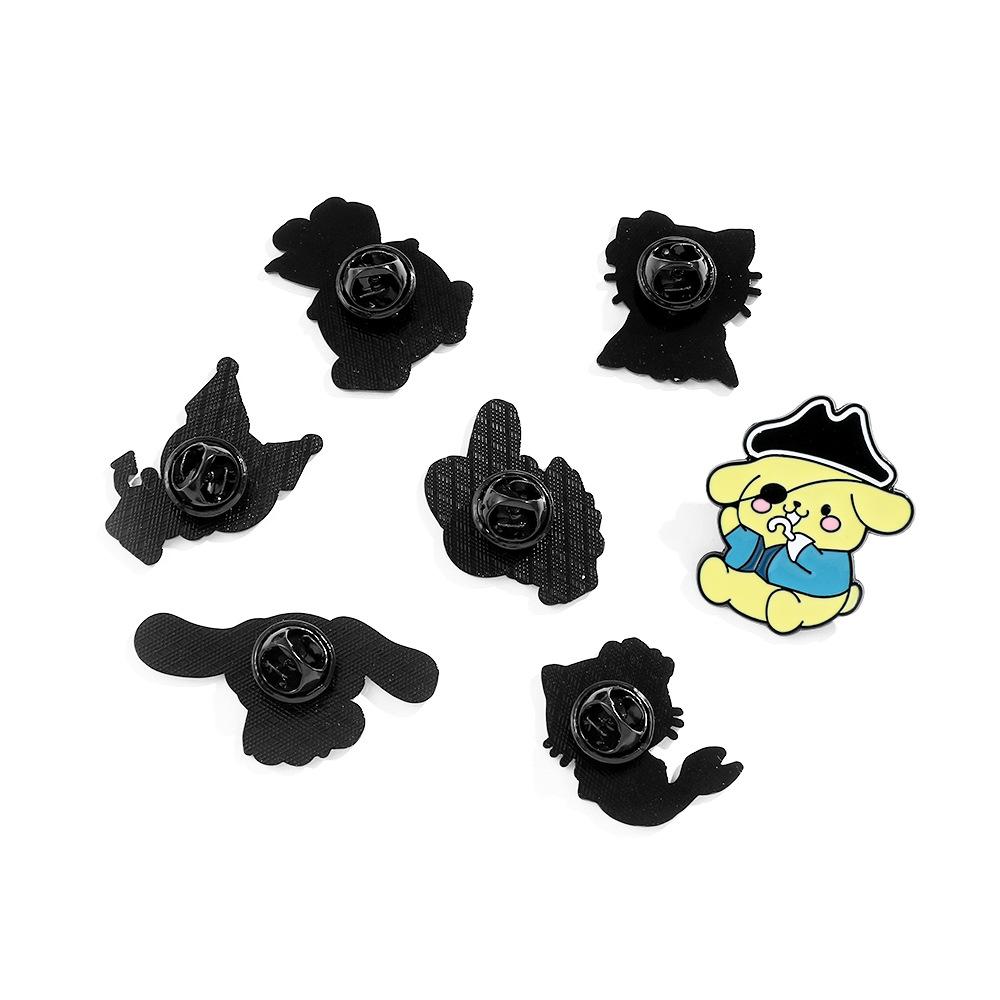 Cute Creative Personality Sanrio Brooch Pirate Pudding Dog Ragdoll Jade Cinnamon Dog Kulomi Badge