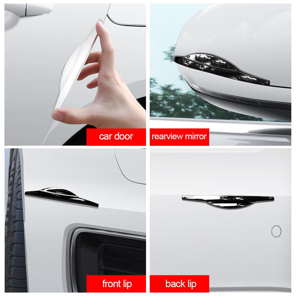 4 stk Universell Bil Dørkant Skrapebeskyttelse Støtfangerbeskyttere Beskyttelse Bakspeil Beskyttelsesklistremerke Beskyttende
