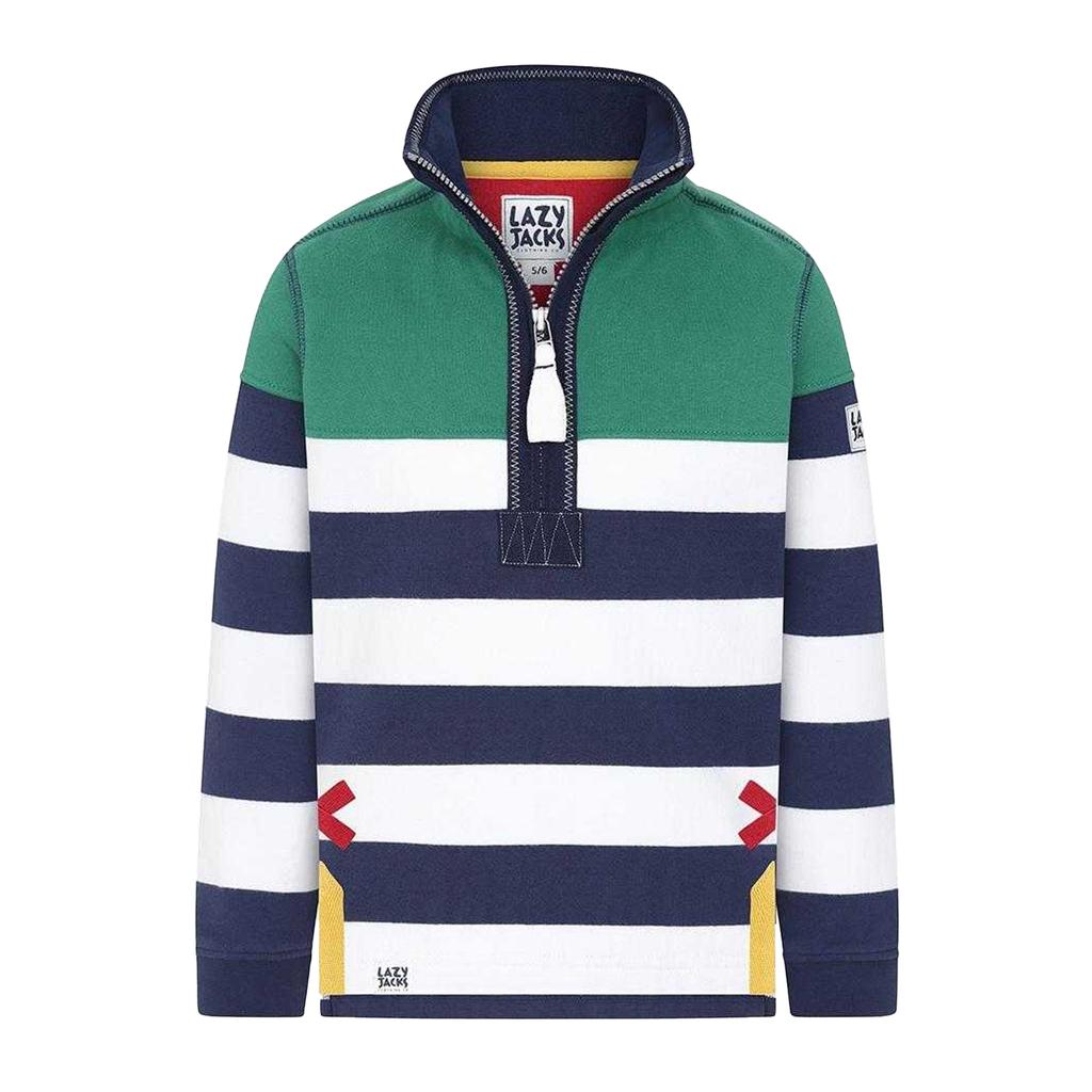 Lazy Jacks Boys Striped Half Zip Sweatshirt