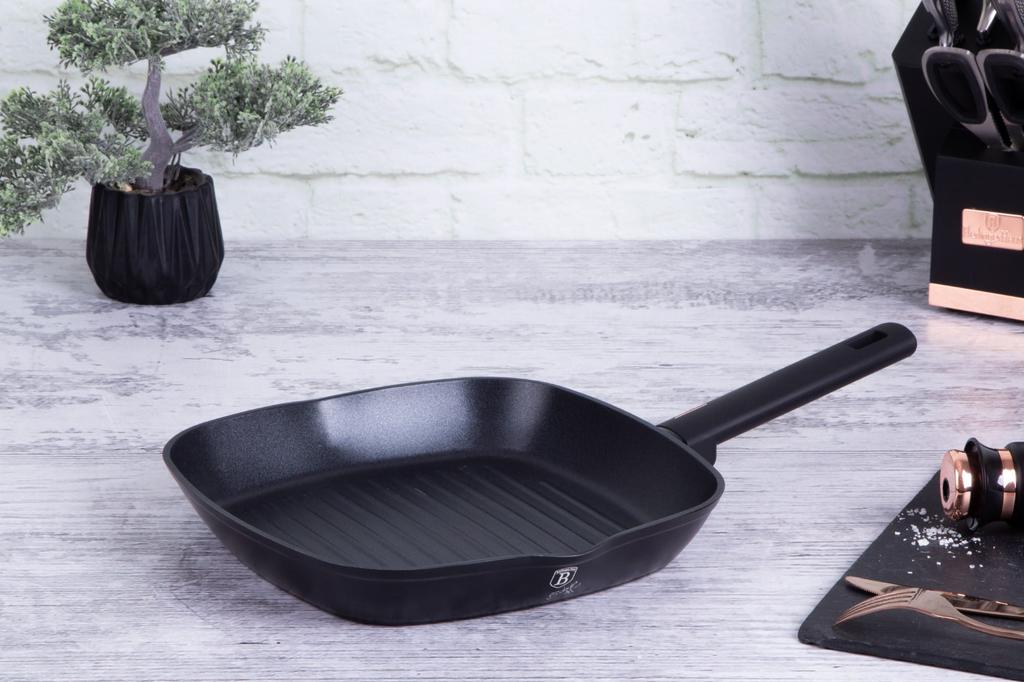Grill pan with titanium coating, square, 28 , BERLINGER HAUS Monaco BH-7092