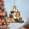 AEE2-Cat Sun Catcher Acrylic Stacking Kitten Ornaments Colorful Decoration Christmas Car Home Decorations