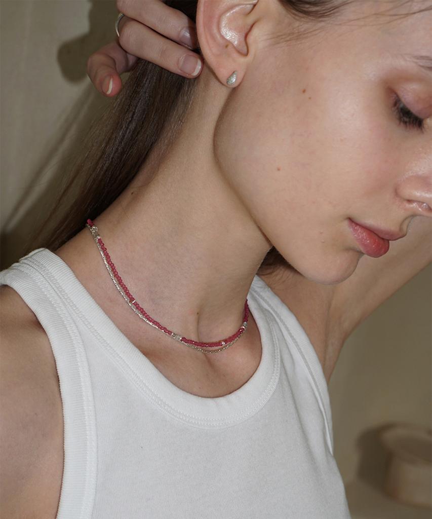 Ourpierre Glitter Necklace Pink